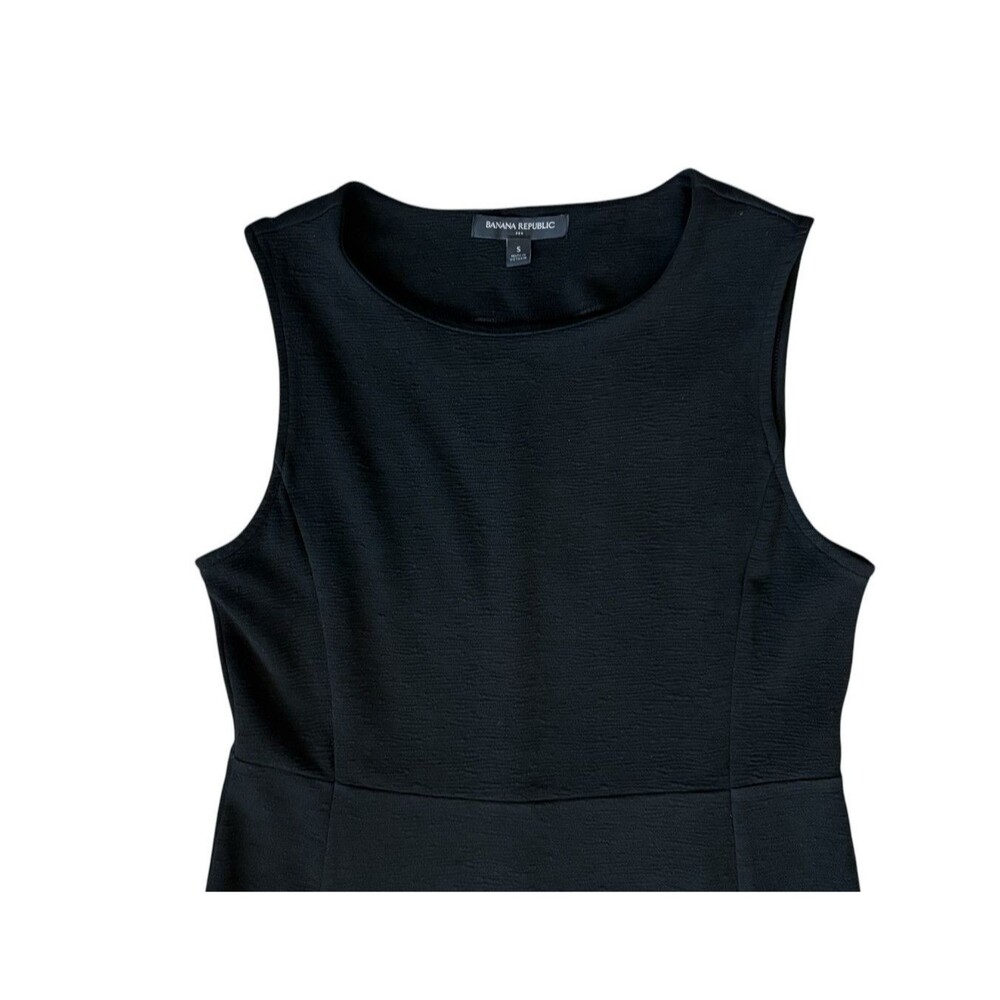 Banana Republic Sleeveless Sheath Dress Women's Size Small Black Stretch Flowy - Picture 16 of 16